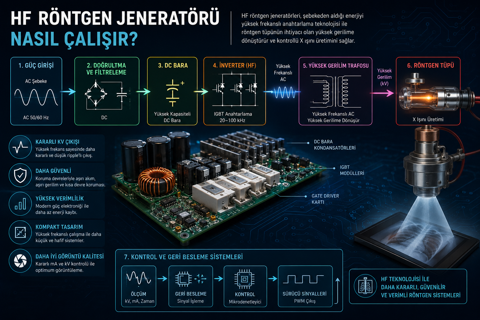 HF Röntgen Jeneratörü Nasıl Çalışır? Güç Elektroniği ve Yüksek Gerilim Sistemleri  
